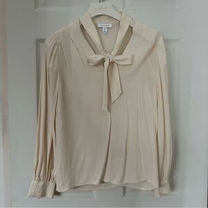 Topshop Ivory Blouse with Tie Neck